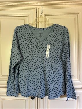Sonoma Light Blue Tee with Navy Floral Print